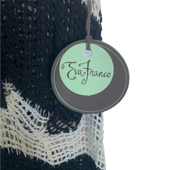 NWT Eva Franco Samantha Dress Wimbledon Stripe Open Weave Midi Dress Size 6 - Picture 3 of 7